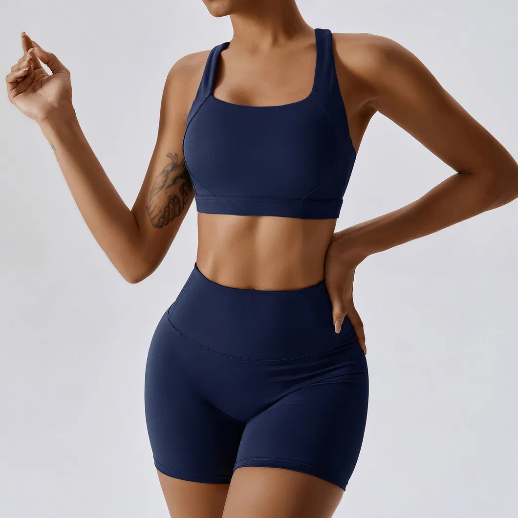 Conjunto de Leggings e Sutiã Esportivo Feminino para Academia, Roupa Casual para Exercícios