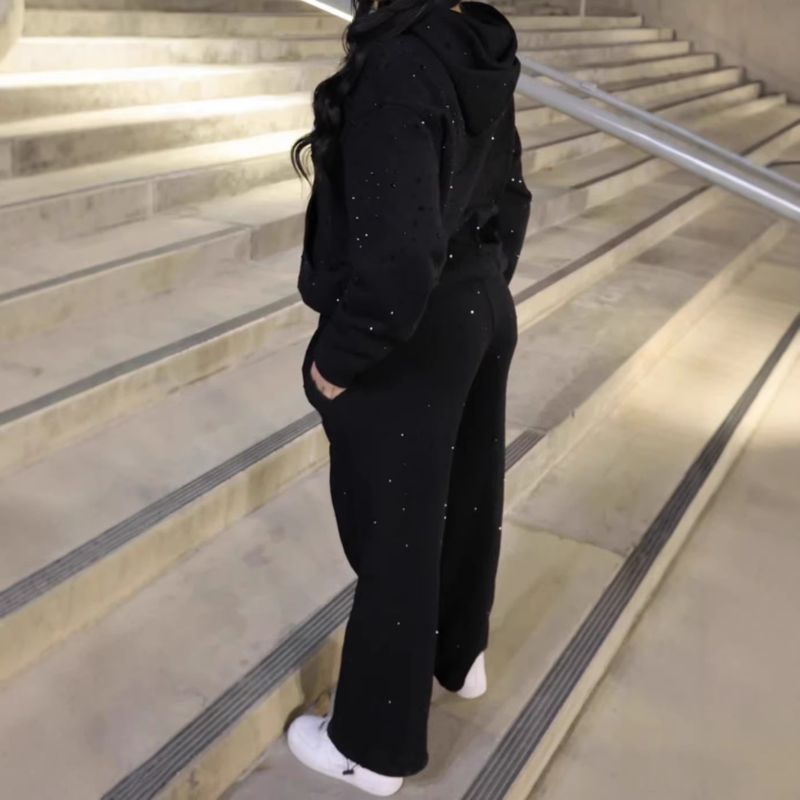 Último 2-Piece Conjunto de Moletom de Manga Longa e Calças de Jogging Roupas Casuais de Esporte