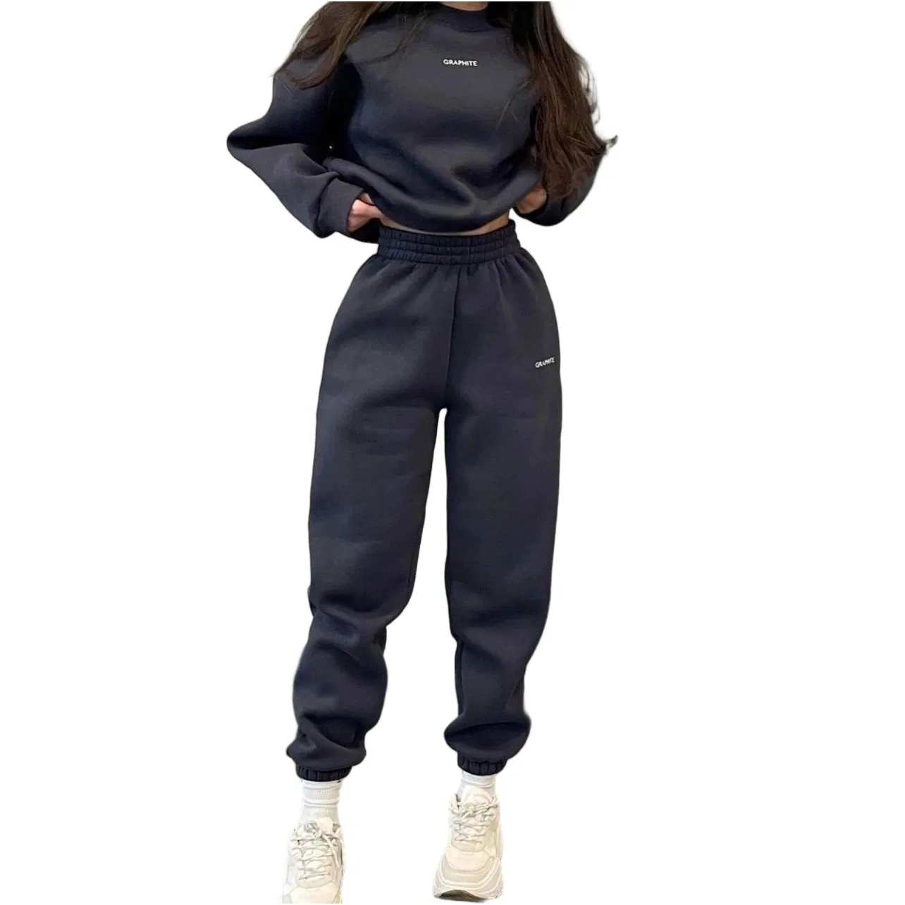 Conjunto de roupas esportivas casuais personalizáveis e modernas com design de bordado estiloso