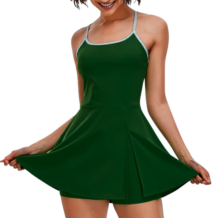 Nova Saia de Tênis em Uma Peça para Golf, Sem Mangas, Costas Descobertas, Moda Esportiva Casual, Roupas Femininas