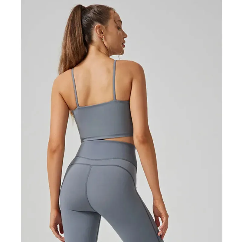 Vestuário esportivo feminino OEM, conjunto de calças de ioga de cintura alta e sutiã de fitness