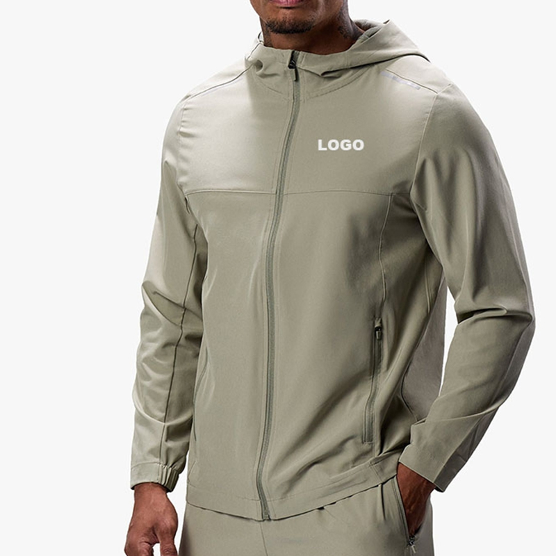 Conjunto de Treinamento Personalizado para Corrida, Calças de Jogging em Poliéster para Homens, Roupas Esportivas, Conjunto com Zíper Completo e Capuz para Corrida