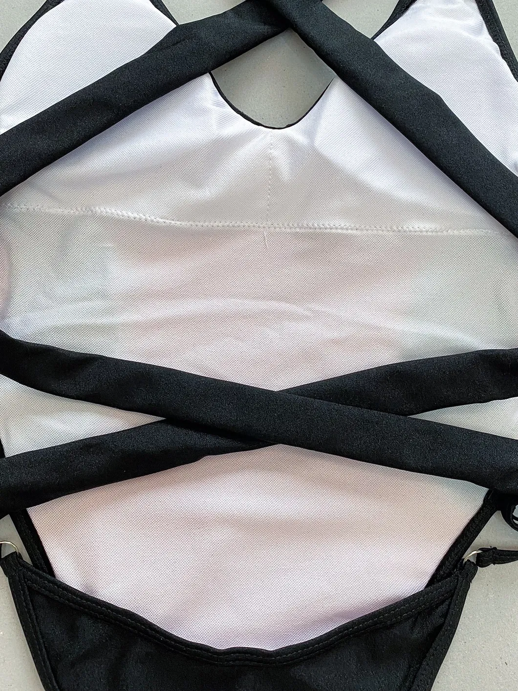2024 Fashion One Pieces Solid Patchwork Push up Back Strap Fix Woman Swimsuit Maillot Summer Swimwear Manufacturing
