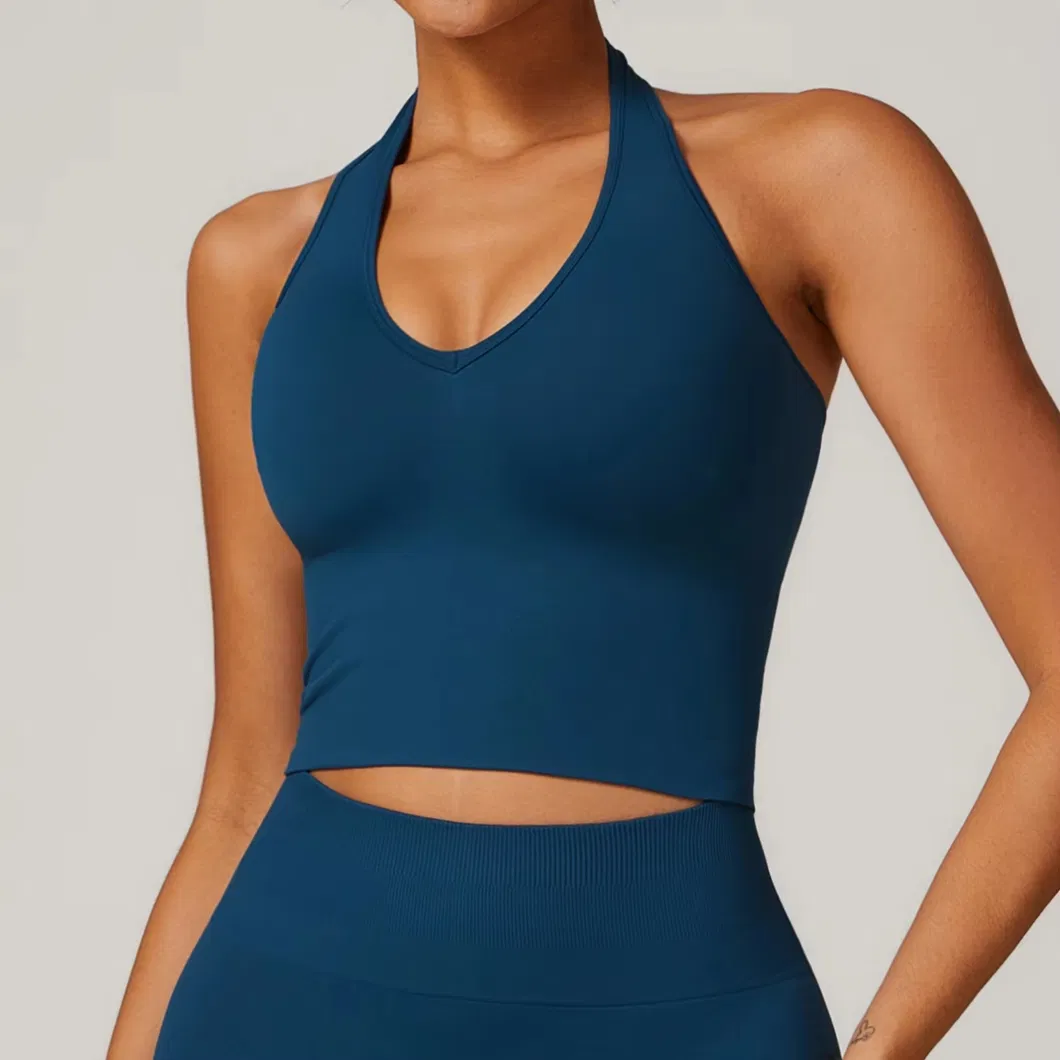Conjunto de Yoga Sem Costura de Alta Elasticidade para Mulheres, Roupas de Treino para Fitness