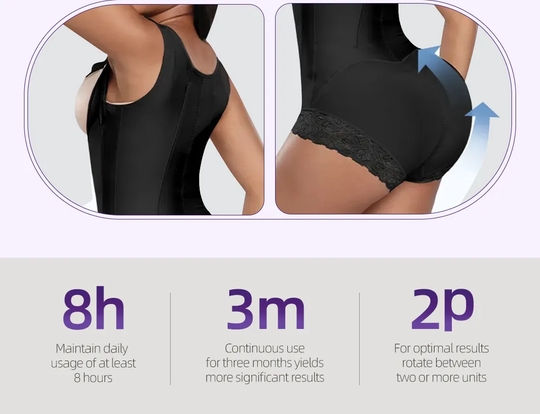 Moldador de Corpo Inteiro de Alta Qualidade com Controle de Barriga, Macacão Shapewear, Fio Dental, Faja Lombar para Mulher, Roupa de Compressão para Uso Pós-Lipoaspiração