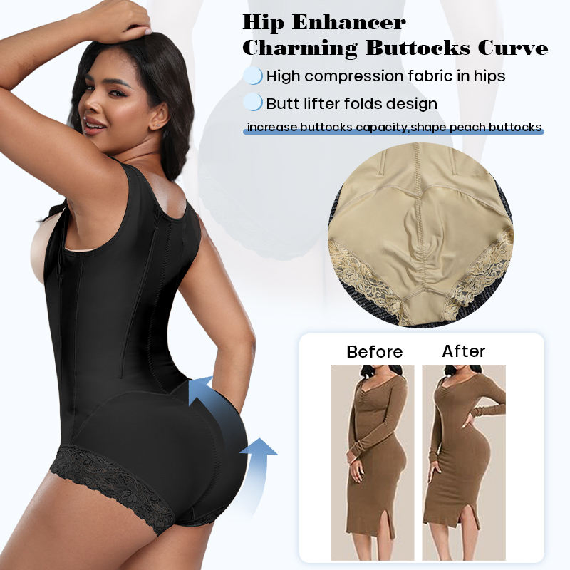 Moldador de Corpo Inteiro de Alta Qualidade com Controle de Barriga, Macacão Shapewear, Fio Dental, Faja Lombar para Mulher, Roupa de Compressão para Lipoaspiração
