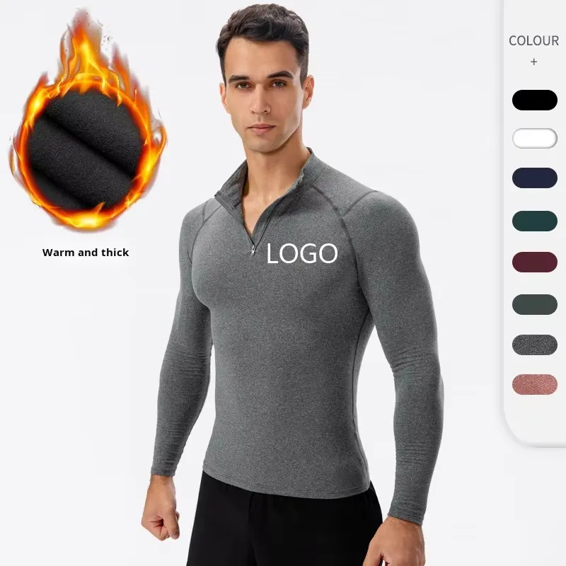 Camisetas de Manga Longa Masculinas para Esportes e Academias, Moletons Quentes Masculinos para Esportes, Camisas de Corrida de Manga Longa Esticadas para Homens