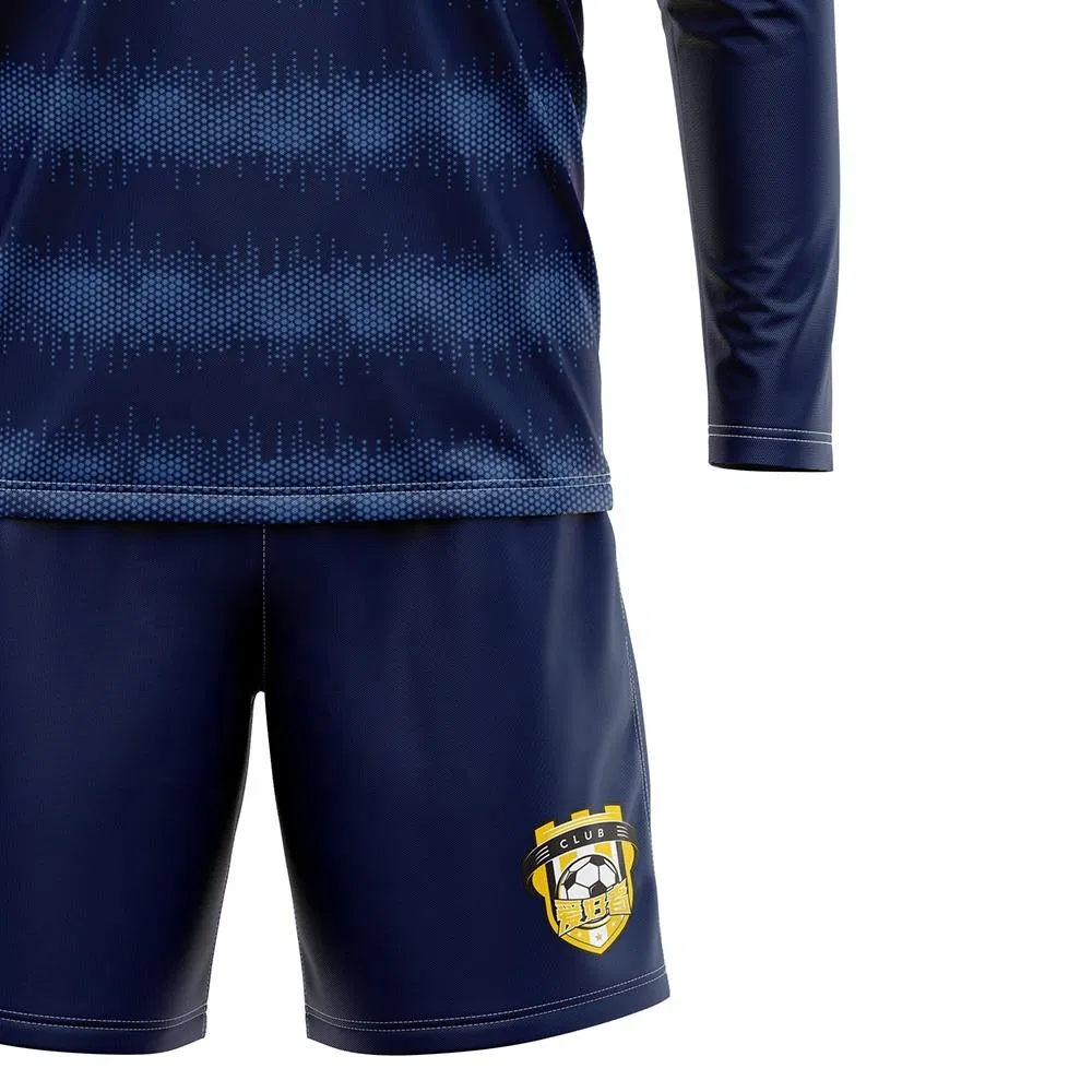 Camisa de Futebol Personalizada para Homens com Manga Longa, Uniforme de Esporte Sublimado para Equipe de Futebol