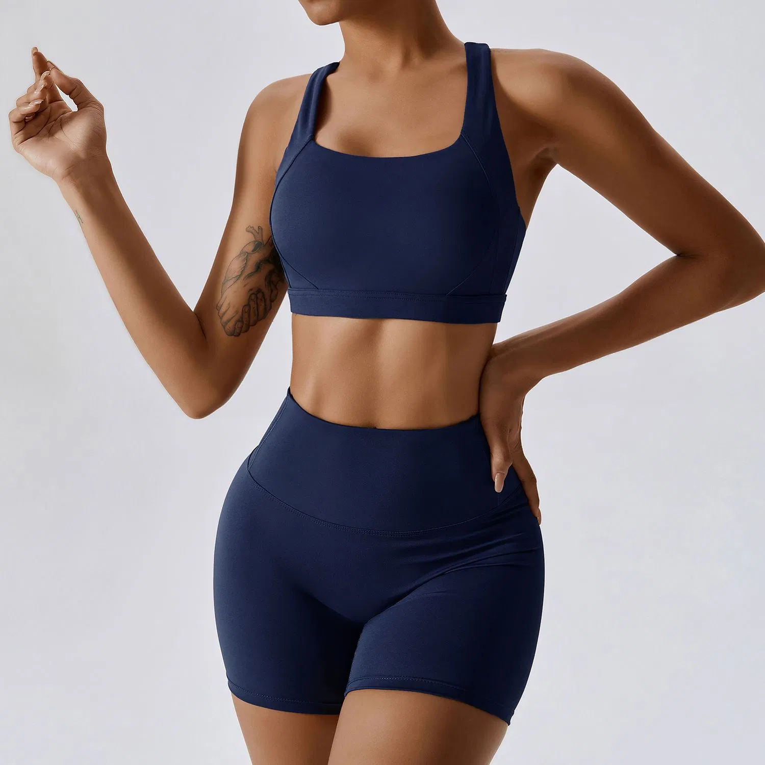 Conjunto de Leggings e Sutiã Esportivo Feminino para Academia, Roupa Casual para Exercícios