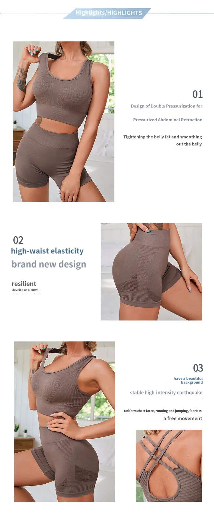 Calças de Yoga de Malha Sem Costura, Camiseta de Manga Curta, Roupas de Exercício para Corrida