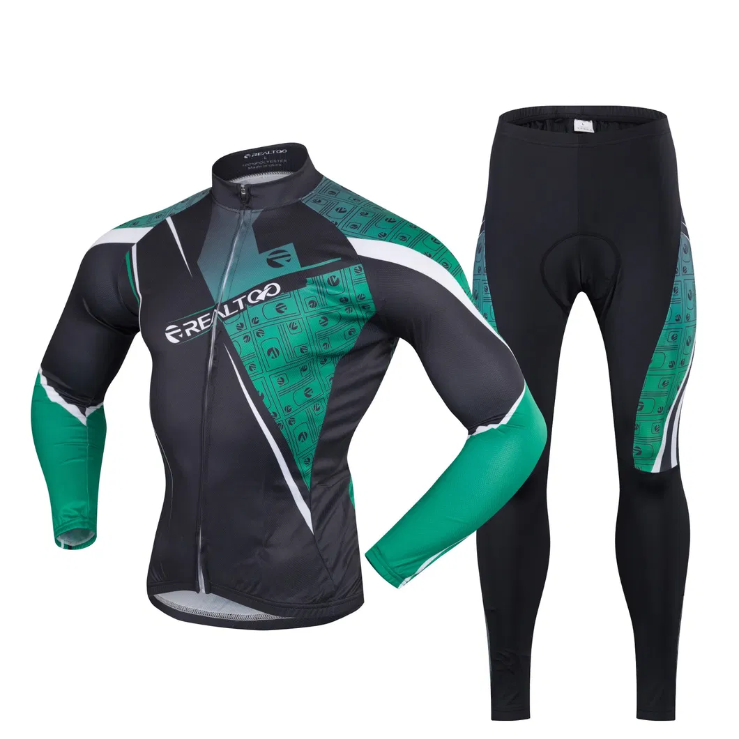 Conjunto de Jersey e Calças para Homens 3D Roupas de Ciclismo com Almofadas em Gel Camisas Conjunto de Manga Longa para Bicicleta Roupas de Esporte para Bicicleta Roupas de Ciclismo