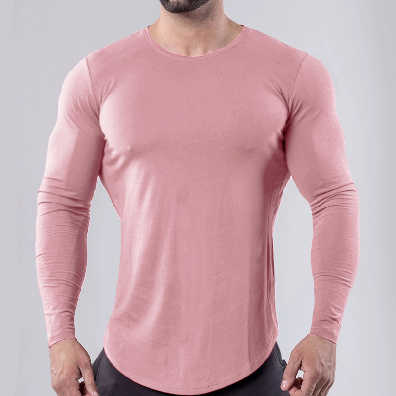 Camiseta de Manga Longa de Fitness Muscular Alta Elasticidade Rápido Secagem Calças para Treinamento de Basquete Masculino Roupas de Esporte para Corrida