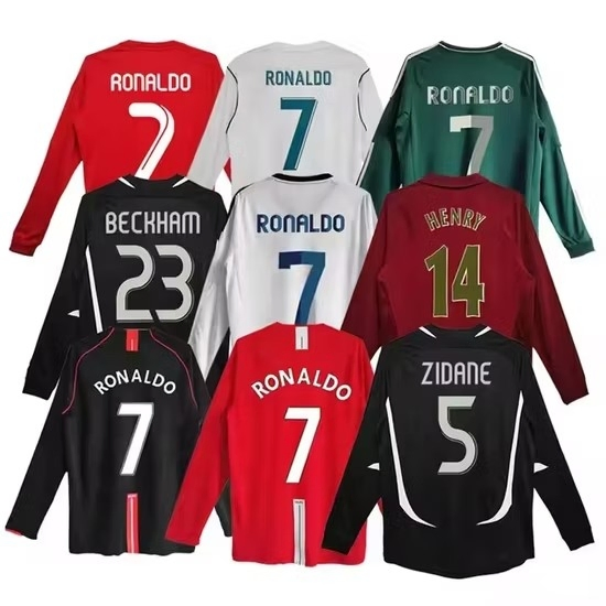 Camisas de futebol retro de alta qualidade da equipe europeia de futebol, confortáveis e respiráveis