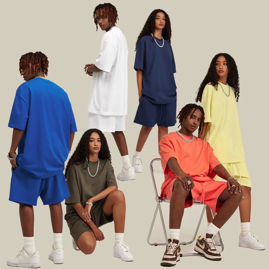 OEM 2023 Conjunto de Moda Primavera Verão Conjuntos Curtos Roupas de Esporte Conjunto Personalizado Respirável Roupas de Academia Secagem Rápida Traje de Corrida Roupas Esportivas para Homens Mulheres
