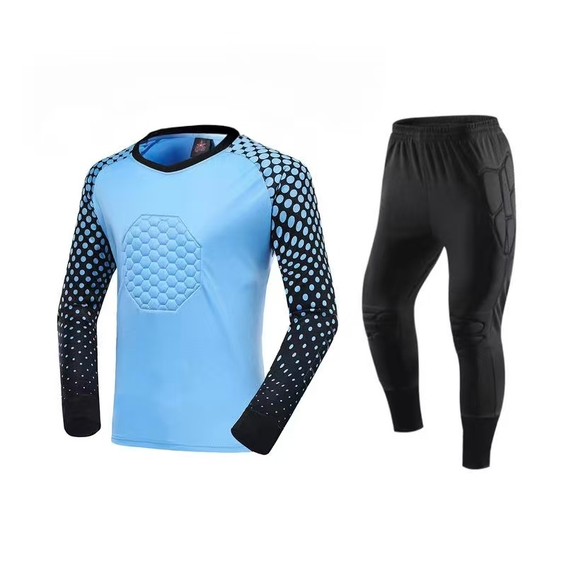 Camisa de Goleiro de Futebol de Alto Desempenho para Homens com Sublimação Completa e Protetores de Espuma, Equipamento, Roupas de Treinamento, Tamanho Adulto, Logotipo Personalizado