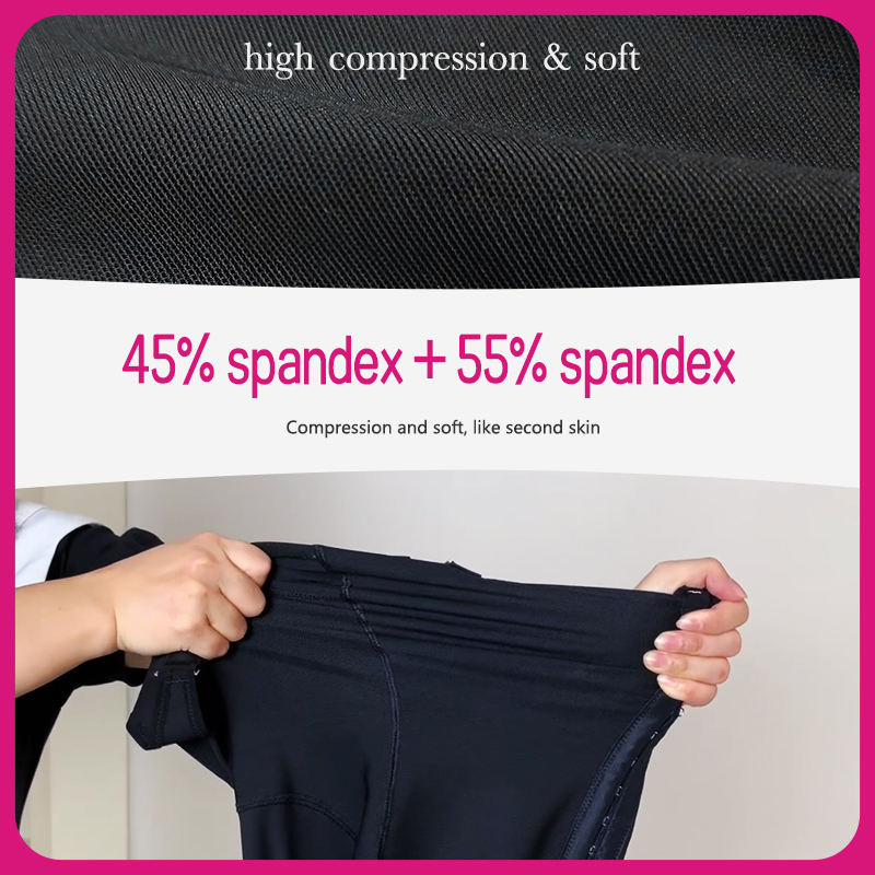 Compressão Pós-Operatória de Lipo 45% Faja de Spandex para Controle da Barriga, Vestuário para Modelar o Abdômen, Body Short para Mulheres