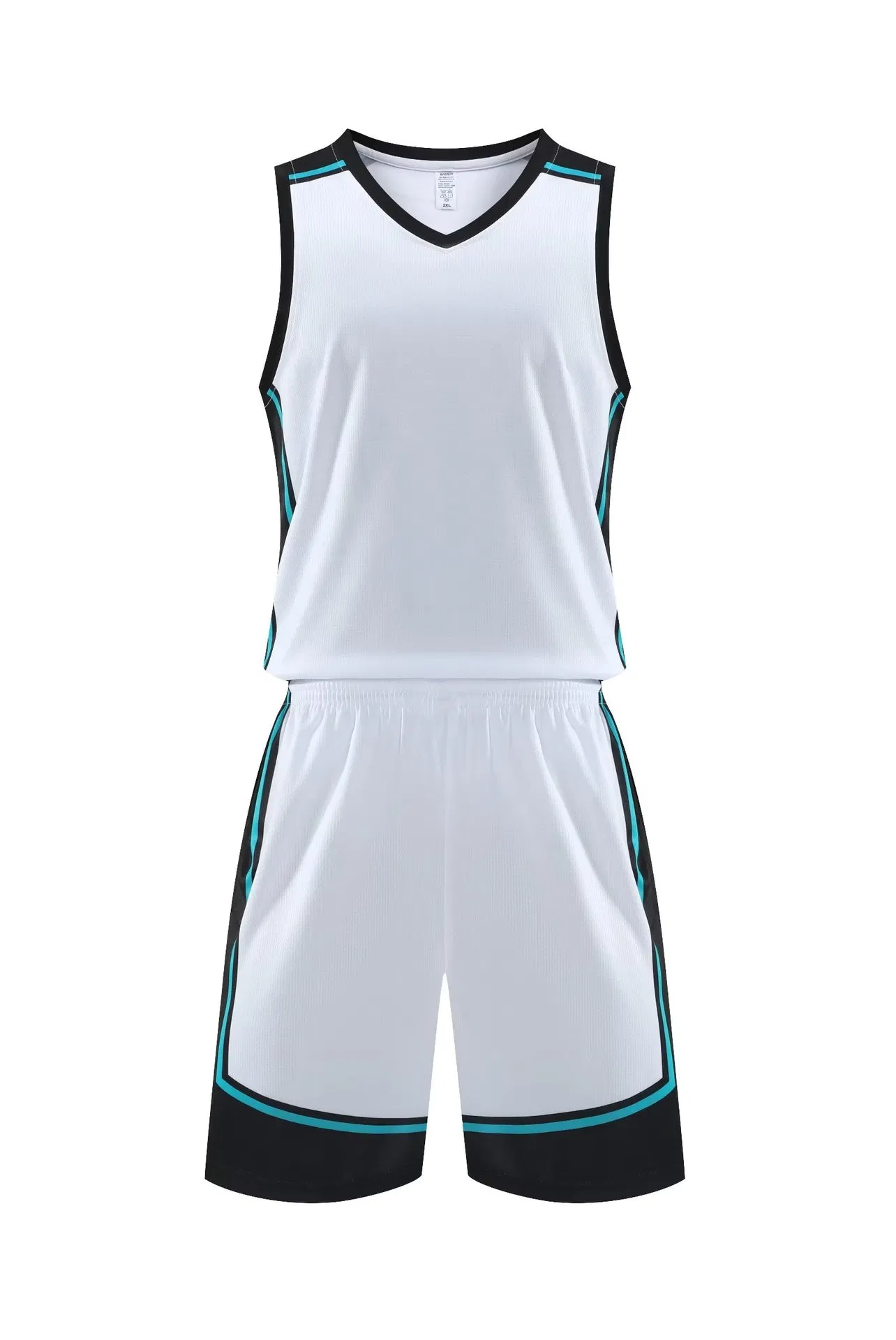 Uniforme de Basquete Juvenil da Equipe Preto com Bordado de Logo e Nome Personalizado