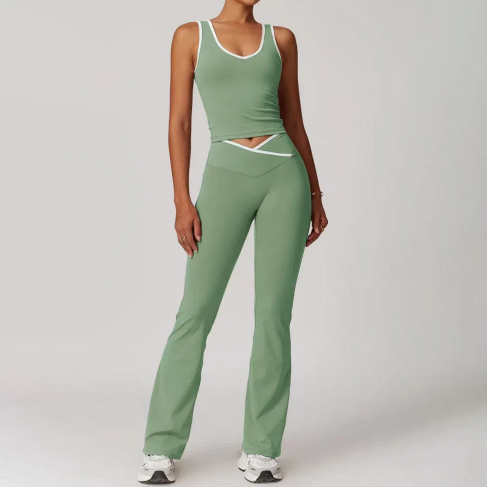 Roupas de Esporte Femininas Venda Quente na Amazon Conjunto de Yoga de Secagem Rápida para Academia