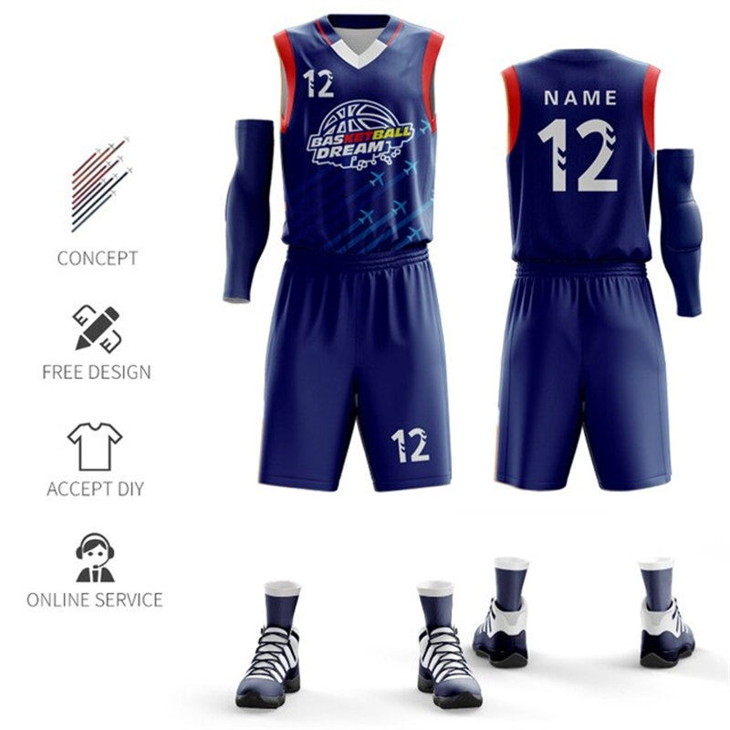 Impressão por sublimação de logotipo personalizado para roupas de basquete juvenil