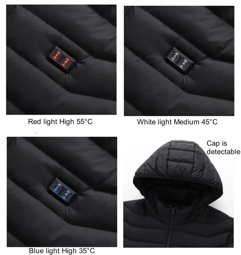 Roupas aquecidas de inverno para caça e caminhadas, roupas aquecidas com bateria
