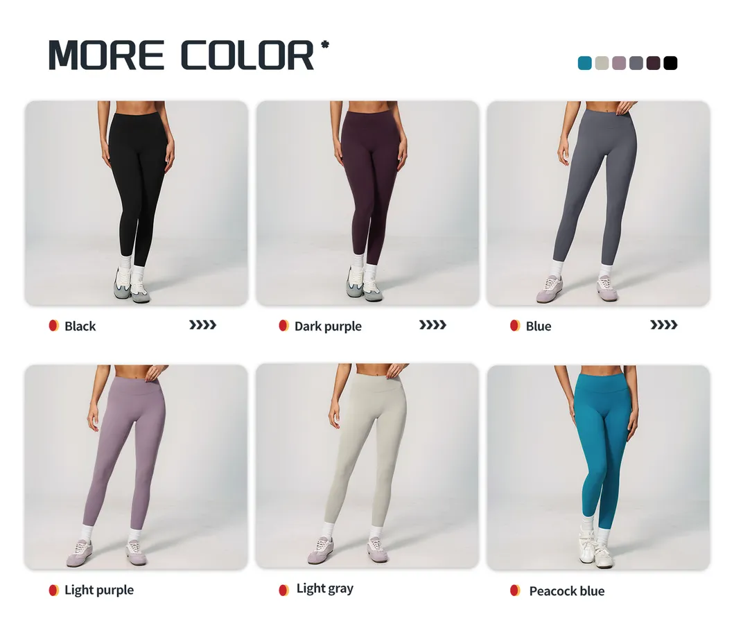 Roupas de Moda Fitness, Roupas Esportivas, Leggings de Cintura Alta para Corrida e Blusa Justa de Gola Redonda