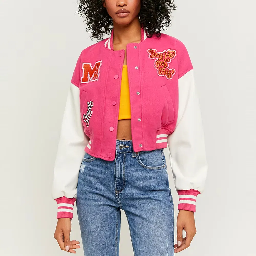 Conjunto de moletom cropped slim fit de cor sólida personalizado por atacado, casual, duas peças, com zíper, moda esportiva para mulheres