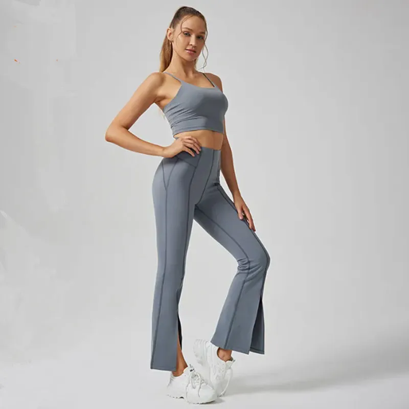 Conjunto esportivo de academia confortável para corrida e ioga