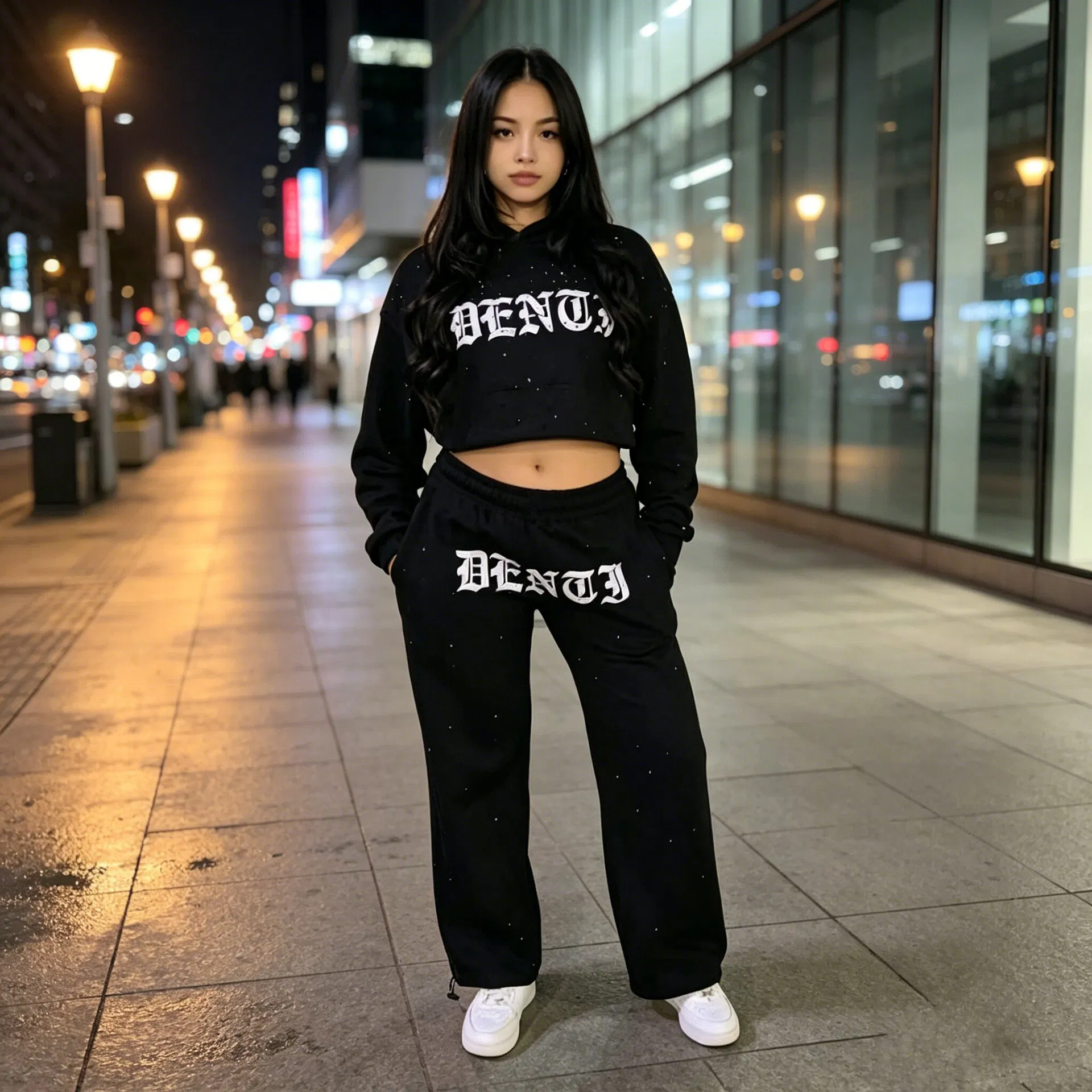 Último 2-Piece Conjunto de Moletom de Manga Longa e Calças de Jogging Roupas Casuais de Esporte