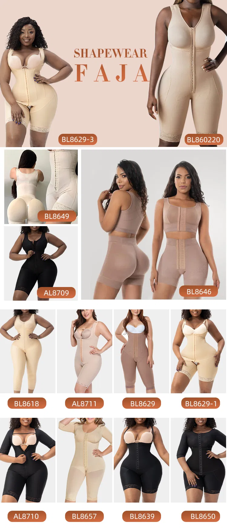 Produtos Quentes - Roupa modeladora pós-operatória de alta compressão para cirurgia Bbl Colombiana Estágio 2 Faja Colombianas Levantamento de Bumbum