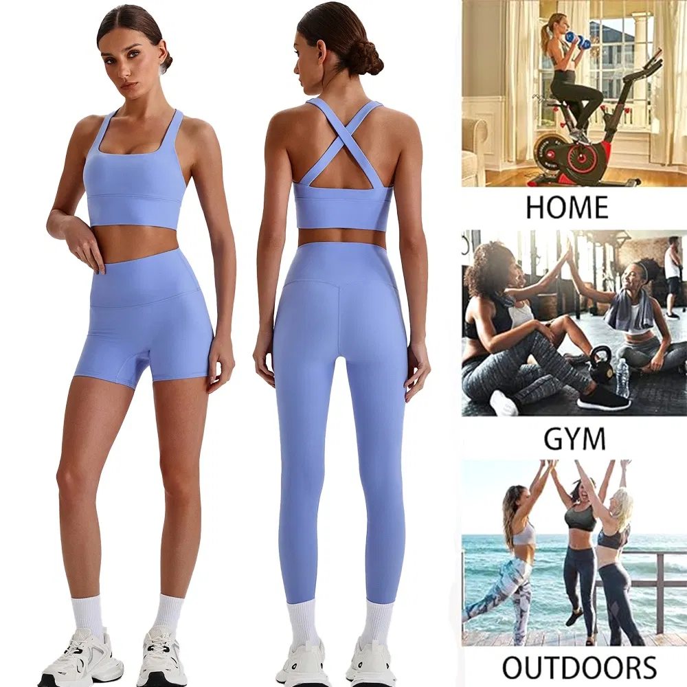Conjunto de 3 peças de fitness e yoga