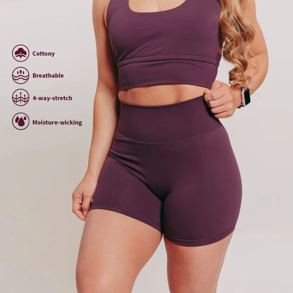 Roupas esportivas femininas de alto desempenho super macias e respiráveis com cintura alta