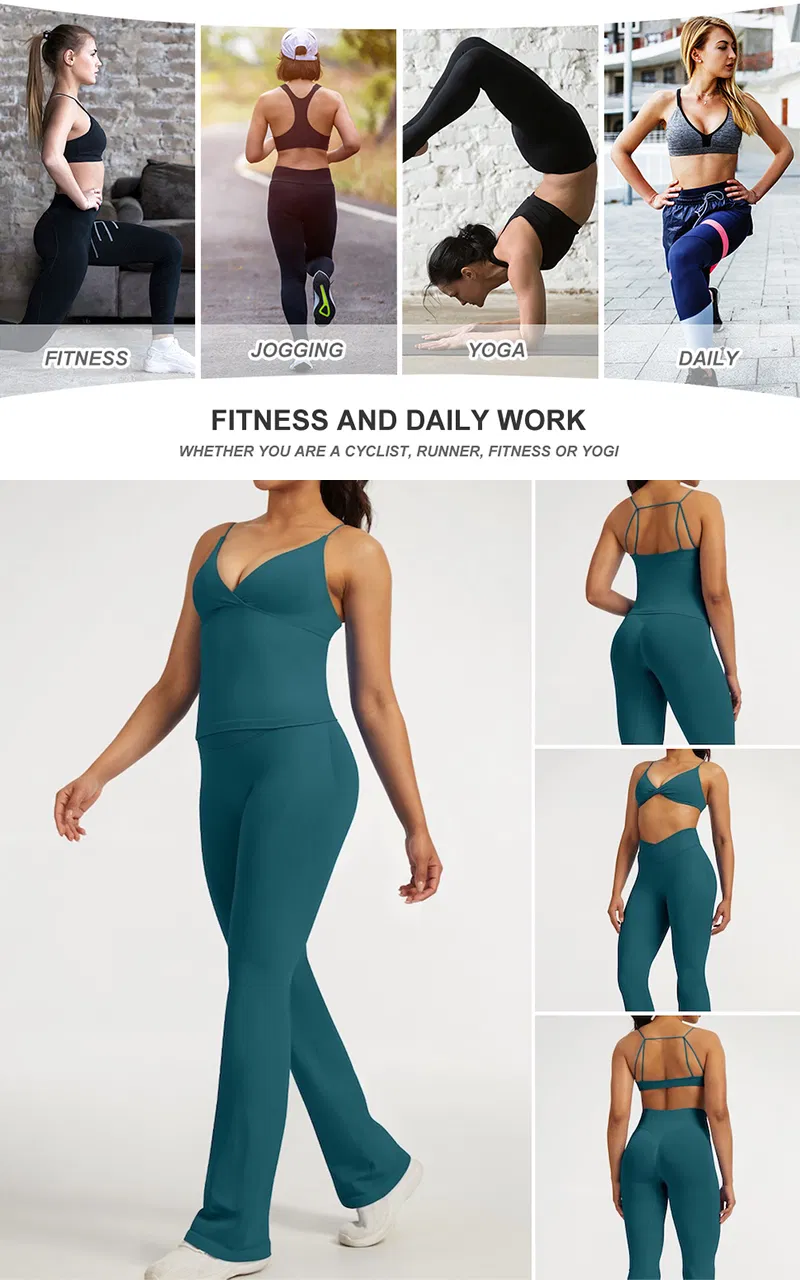 Conjunto de treino com calças flare