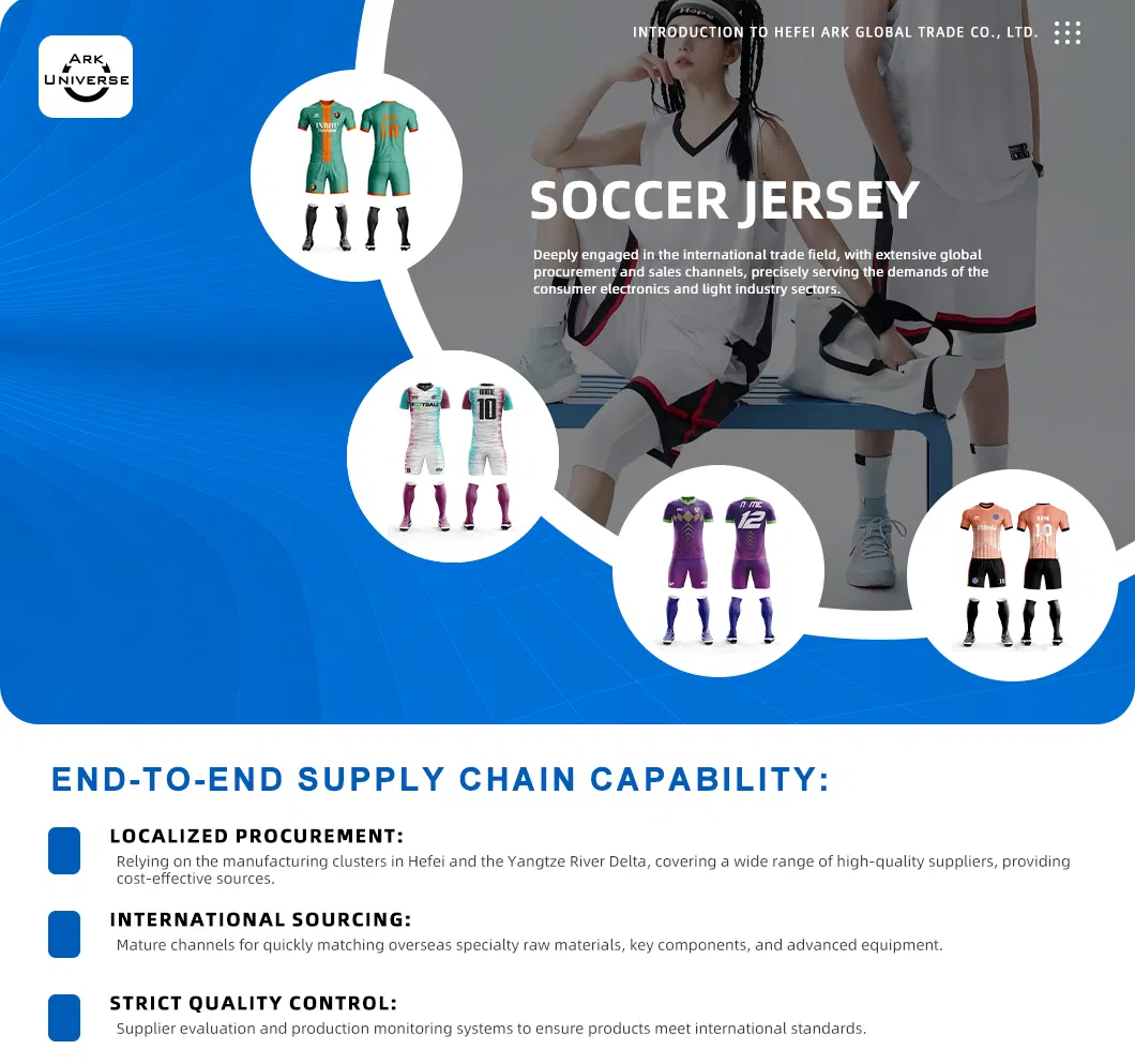 Roupas esportivas de futebol personalizáveis, leves, de alto desempenho, com tecido respirável e secagem rápida