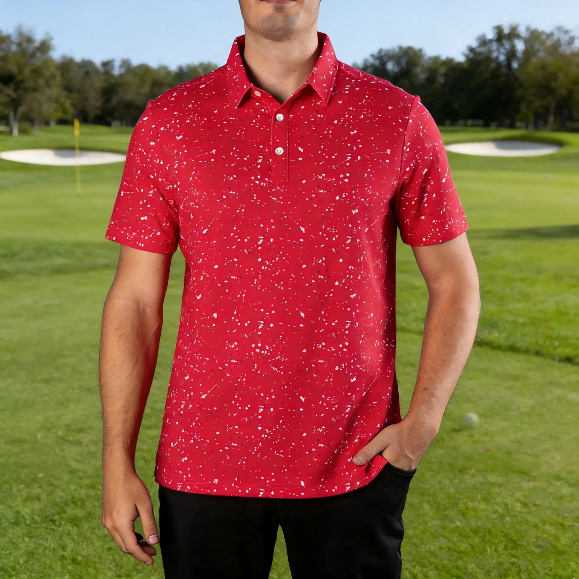 Camisa Polo Masculina de Manga Curta Personalizada para Equipe Roupas de Golfe