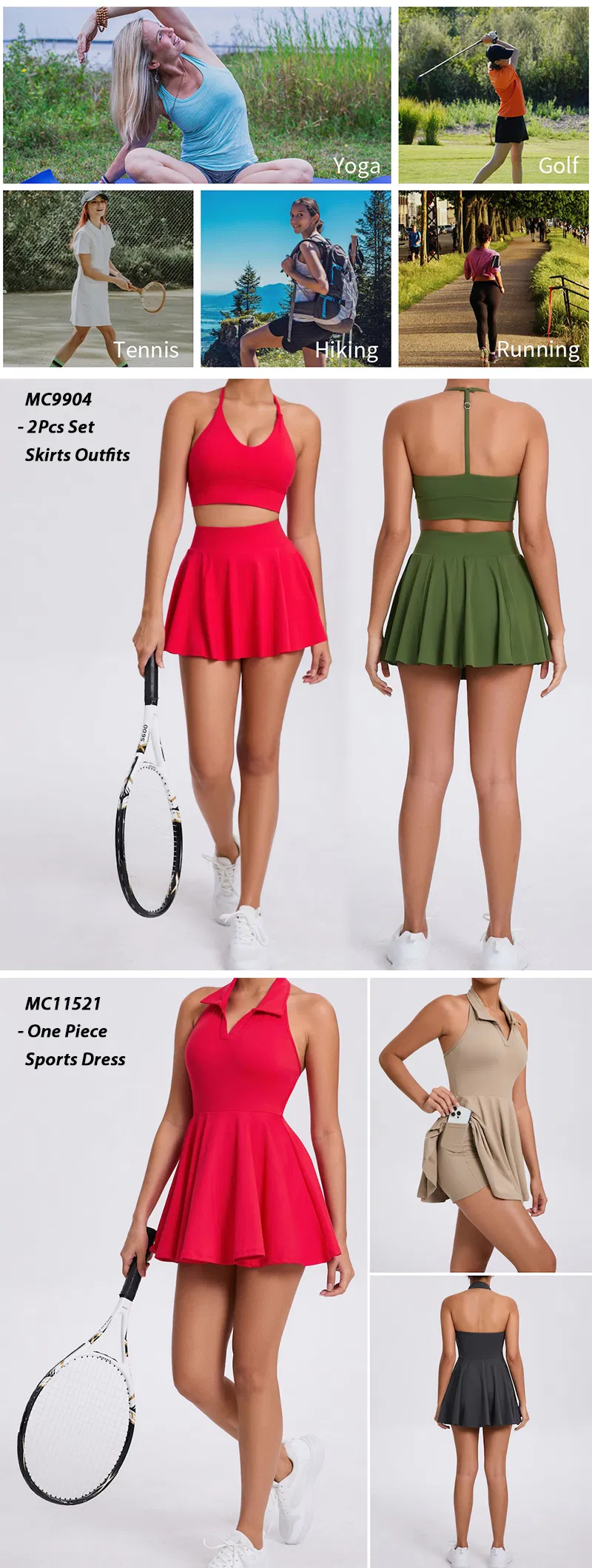 Vestido Halter Esportivo com Calções Embutidos