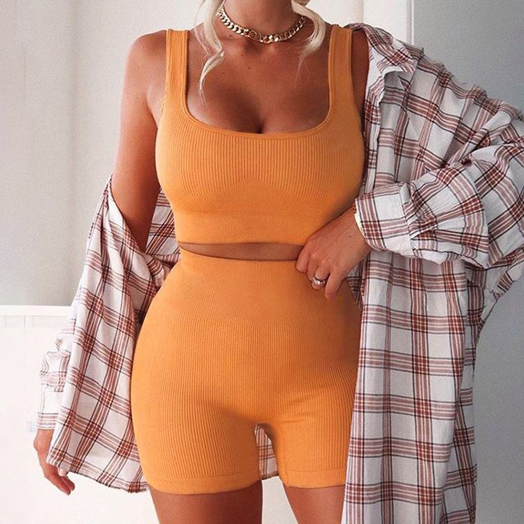 Novas Roupas de Fitness Tricotadas Sem Costura com Estampa Tie-Dye para Mulheres, Roupas de Yoga para Atividades ao Ar Livre, Roupas de Yoga Hip em Pêssego