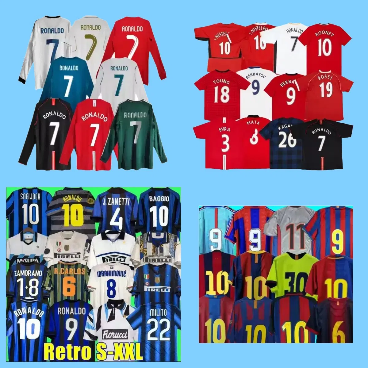 Camisas de futebol retro de alta qualidade da equipe europeia de futebol tailandesa, confortáveis e respiráveis
