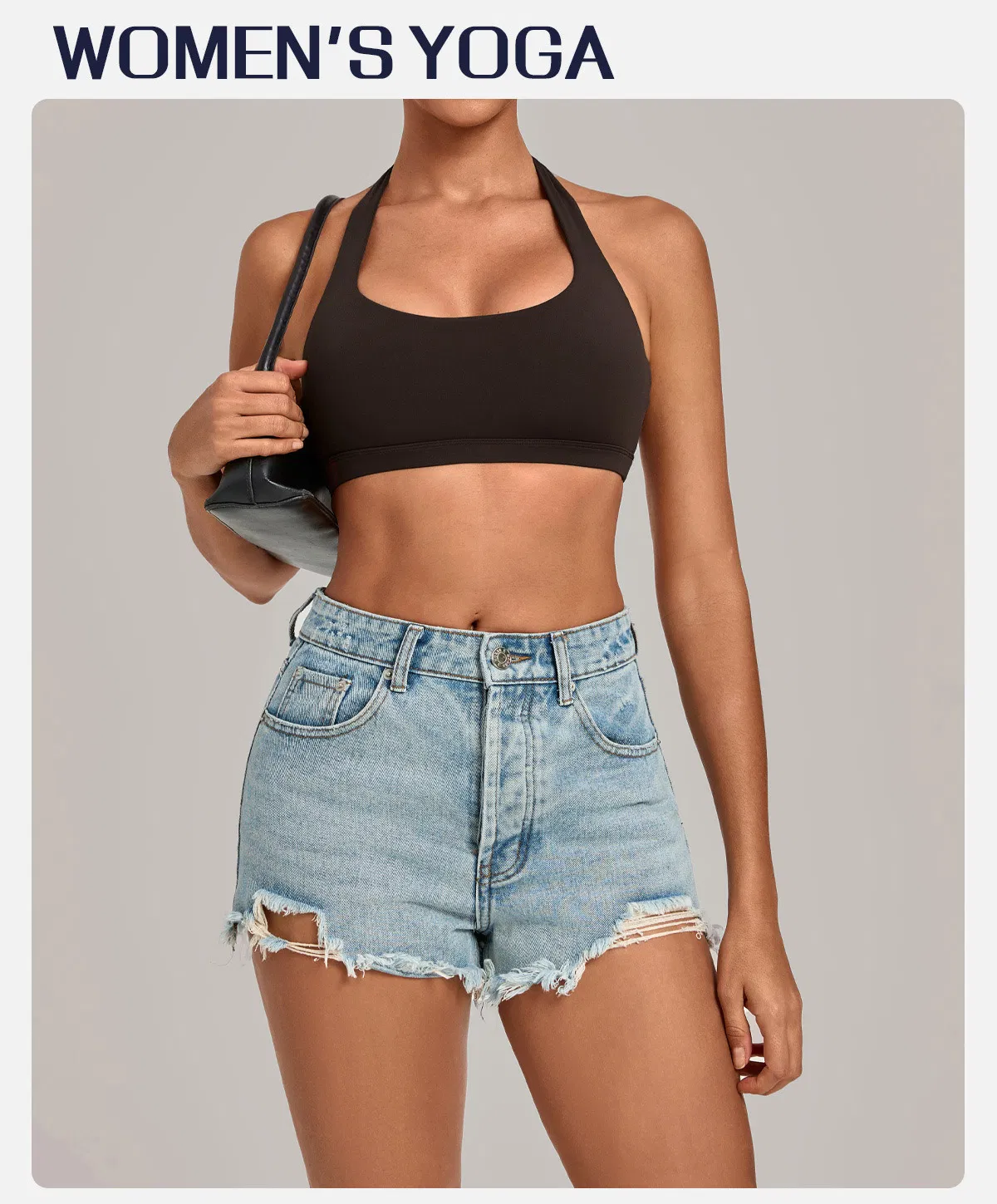 Roupas Femininas para Atividades ao Ar Livre Top Transparente Halter Yoga Costas Descobertas Sutiã Esportivo