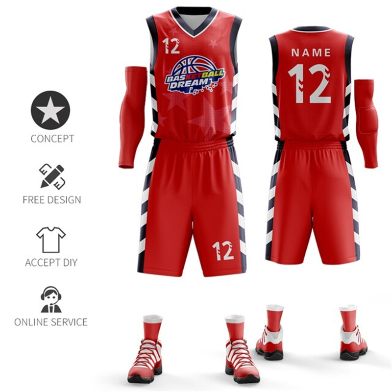 Impressão por sublimação de logotipo personalizado para roupas de basquete juvenil