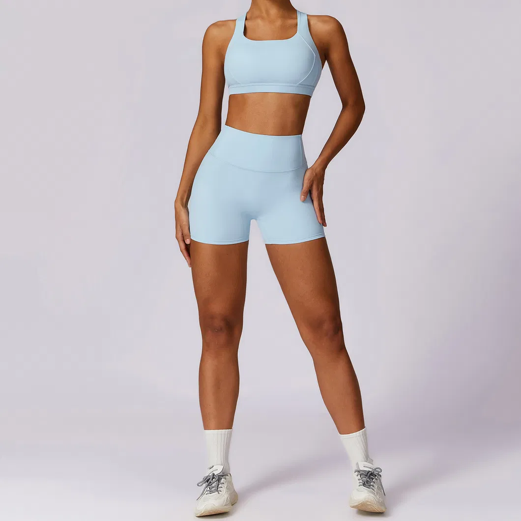 Conjunto de Leggings e Sutiã Esportivo Feminino para Academia, Roupa Casual para Exercícios