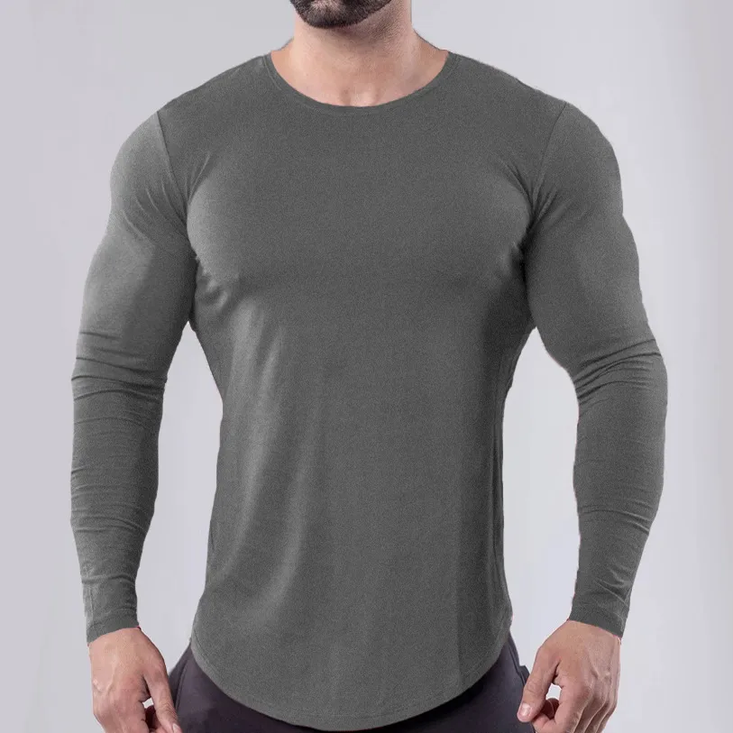 Camiseta de Manga Longa de Fitness Muscular