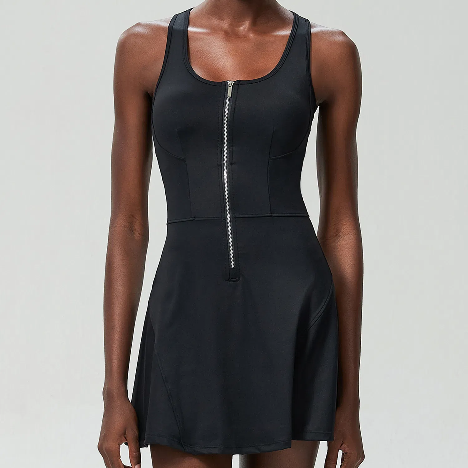 Vestido de Exercício Feminino com Shorts Embutidos, Vestido Atlântico Sem Mangas, Roupas para Golfe e Tênis