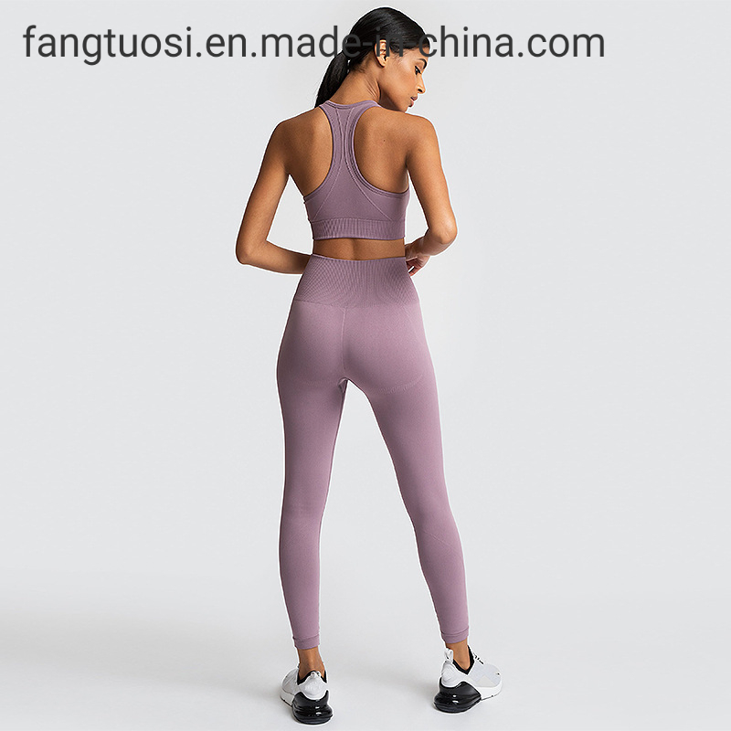Conjunto de Atividades Reutilizado de Baixa Quantidade Mínima Conjunto de Fitness para Mulheres Conjunto de Sutiã Esportivo Conjunto de Yoga Fitness Roupas de Treino