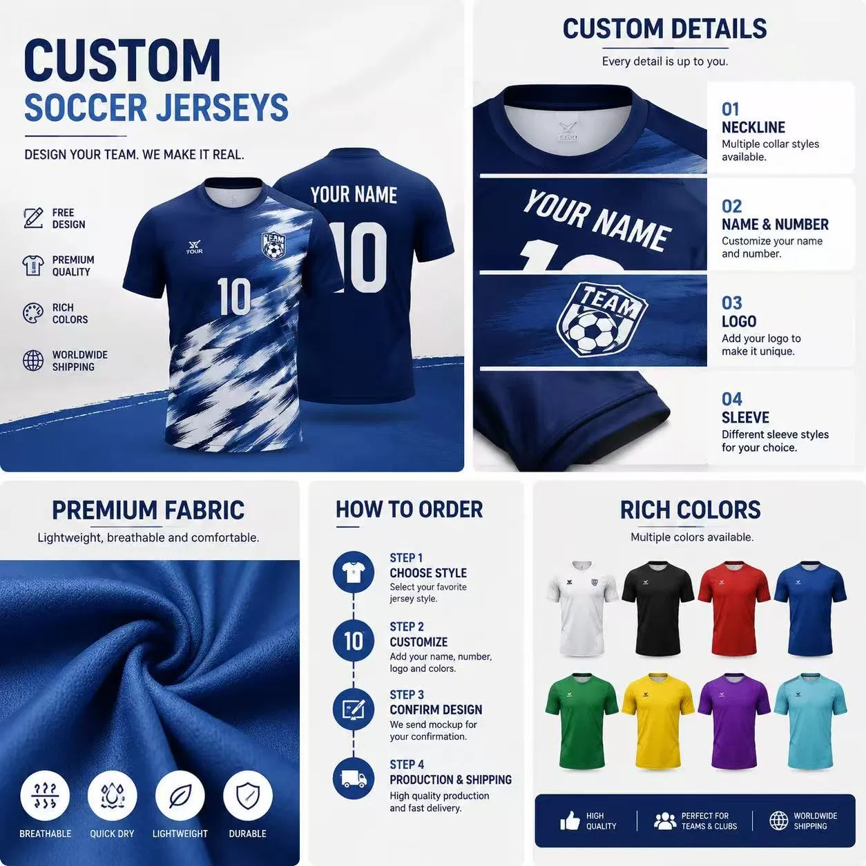Camisa de Futebol Personalizada em Fibra de Poliéster Antibacteriana para Atividades ao Ar Livre