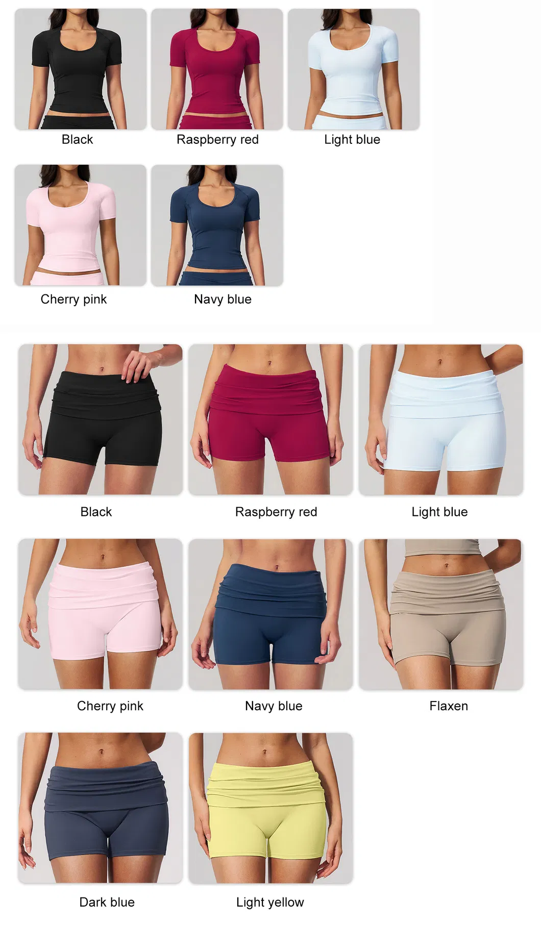 Tops Cropped e Calças Retas com Cintura Dobrada