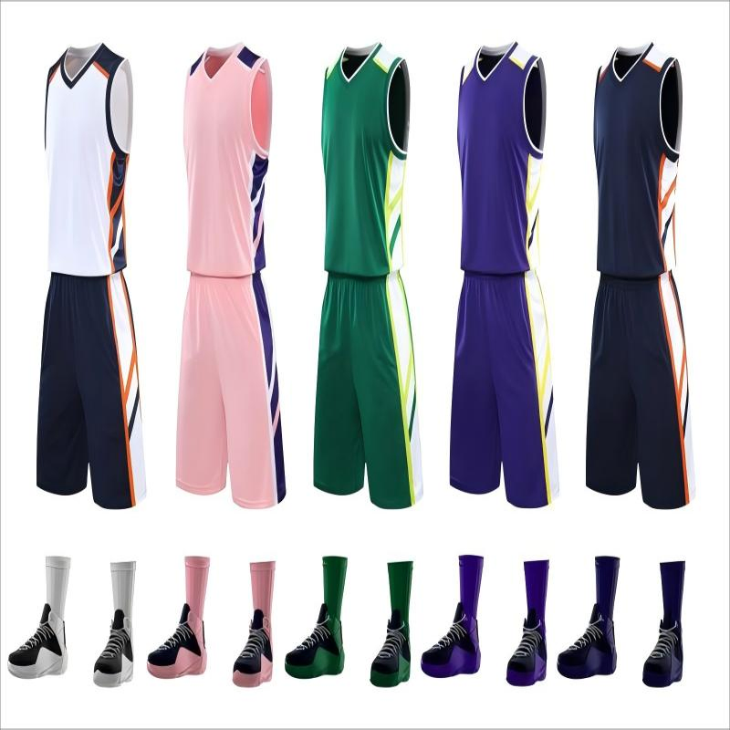 Uniforme esportivo de basquete sem mangas personalizado para o verão, blusas e calças