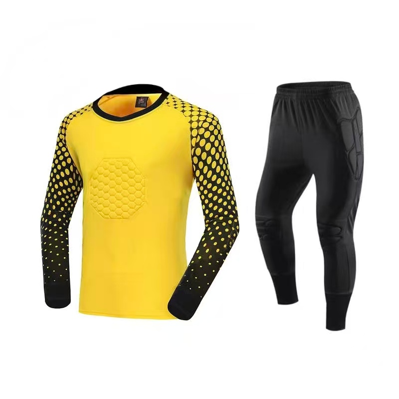 Camisa de Goleiro de Futebol de Alto Desempenho para Homens com Sublimação Completa e Protetores de Espuma, Equipamento, Roupas de Treinamento, Tamanho Adulto, Logotipo Personalizado