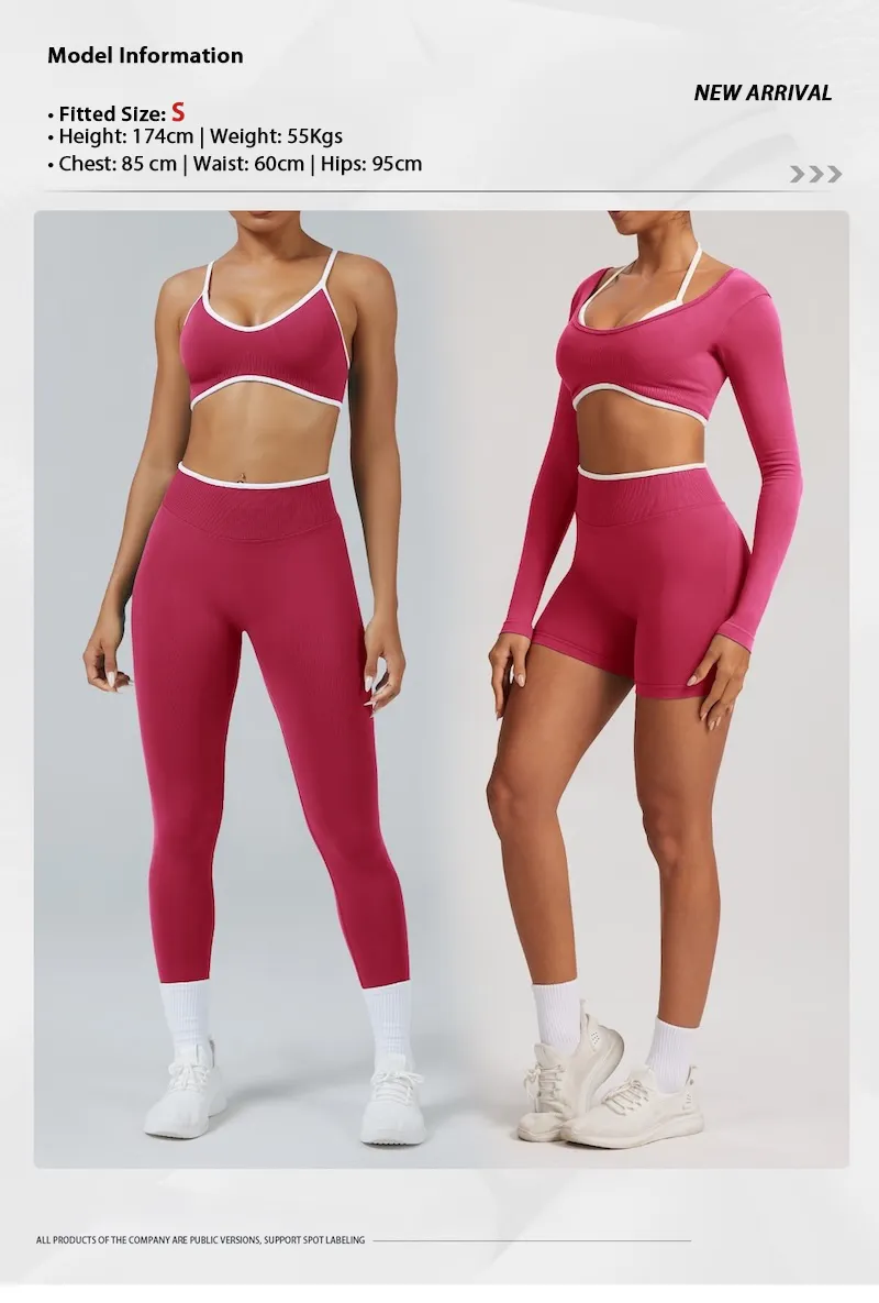 Conjunto de ioga sem costuras de 4 peças