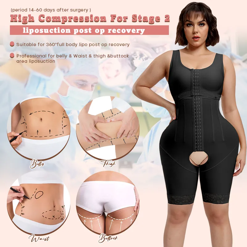 Faja de Compressão Alta Liposução Estágio 2 Pós-Operatório Fajas Reloj De Arena Tamanho Plus Controle de Barriga Bbl Fajas Colombianas