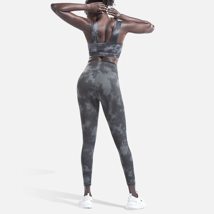 Conjunto de Treino Feminino Leggings de Cintura Alta Sutiã de Esporte Roupas de Academia